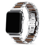 Luxury Walnut Apple Watch Band | Silver