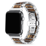Luxury Zebrawood Apple Watch Band | Silver