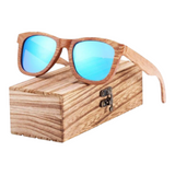 Bamboo Wood Wayfarer Sunglasses - Blue