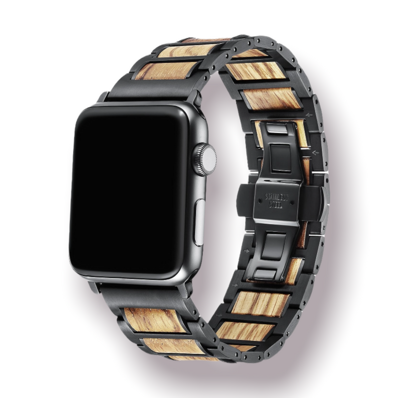 Luxury Zebrawood Apple Watch Band | Onyx