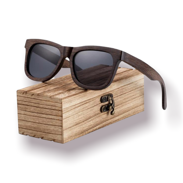 Walnut Wood Wayfarer Sunglasses - Grey