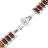 wooden apple watch band silver clasp